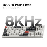 Keychron Q6 Ultra-M3 8K Wireless Custom Mechanical Keyboard Zwart, US lay-out (QWERTY), Keychron Silk POM Brown, 100%, RGB, Hot swap, 8K, 2.4 GHz / Bluetooth 5.2 / USB-C