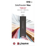 Kingston DataTraveler Max 512 GB usb-stick Zwart, DTMAX/512GB, USB-C 3.2 Gen 2 (10 Gbit/s)