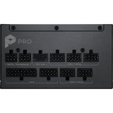 MSI PRO A1000PL PCIE5 modulaire 1000 watt voeding  Zwart, 1x 12VHPWR, 3x PCIe, 1x 12V-2x6, 3x PCIe