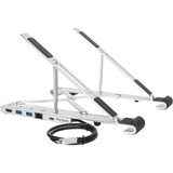 Targus Portable Stand with Integrated Dock standaard Zilver, USB-A, USB-C, HDMI