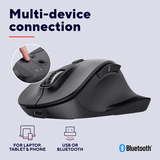 Trust Fyda Draadloze Muis Oplaadbaar Zwart, 800 - 2400 Dpi, 2,4GHz, Bluetooth