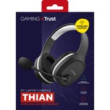 Trust GXT 391 Thian Gaming Headset Zwart/wit, 24502, Pc, PlayStation 4, PlayStation 5