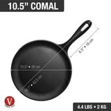 Victoria Bakpan Comal 26 cm, Seasoned grillplaat Zwart (mat), Color packaging