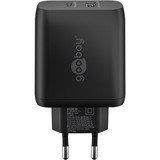 goobay USB-C PD GaN Dual snellader (65 W) Zwart, 1x USB-C, 1x USB-A, Power Delivery