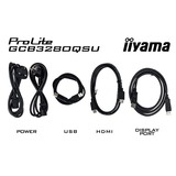 iiyama G-Master Red Eagle GCB3280QSU-B2 31.5" Curved gaming monitor Zwart, 180 Hz, HDMI, DisplayPort, USB, Audio, Adaptive Sync