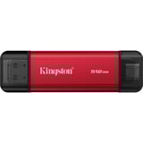 Kingston Dual Portable 512 GB externe SSD Rood/zwart, SPSD/512GB, USB-A 3.2 (10 Gbit/s), USB-C 3.2 (10 Gbit/s)