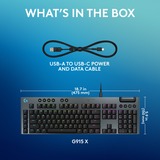 Logitech G915 X Low-Profile Wired Mechanical Gaming Keyboard Zwart, US-International, GL Tactile, Double-Shot PBT, RGB