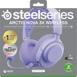 SteelSeries Arctis Nova 3X Wireless over-ear gaming headset Lavendel, 2.4 GHz / Bluetooth 5.3, Pc, Xbox Series X|S, Xbox One, Switch