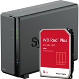 Synology DiskStation DS124 incl. 1x WD Red Plus 4 TB harde schijf nas Zwart, USB-A 3.2 (5 Gbit/s)
