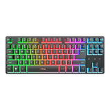Trust GXT 831 Thado Draadloos TKL RGB gaming toetsenbord Zwart, US lay-out (QWERTY), 80% (TKL), 2,4GHz
