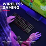Trust GXT 831 Thado Draadloos TKL RGB gaming toetsenbord Zwart, US lay-out (QWERTY), 80% (TKL), 2,4GHz