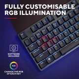 Trust GXT 864 Cada Compact mechanisch TKL-gamingtoetsenbord Zwart, US lay-out (QWERTY), Huano Brown, RGB