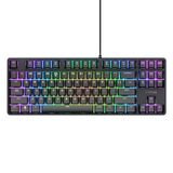 Trust GXT 864 Cada Compact mechanisch TKL-gamingtoetsenbord, gaming toetsenbord Zwart, US lay-out, Huano Brown, RGB