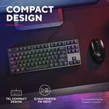 Trust GXT 864 Cada Compact mechanisch TKL-gamingtoetsenbord, gaming toetsenbord Zwart, US lay-out, Huano Brown, RGB