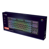 Trust GXT 864 Cada Compact mechanisch TKL-gamingtoetsenbord, gaming toetsenbord Zwart, US lay-out, Huano Brown, RGB