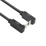 ACT Connectivity USB 3.2 USB-C (omhoog/omlaag haaks) naar USB-C (omhoog/omlaag haaks) kabel Zwart, 10 Gbit/s, 60W, 0,5 meter