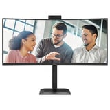 AOC CU34E4CW 34" Curved UltraWide monitor Zwart, HDMI, DisplayPort, Audio, LAN, USB-C, Webcam