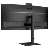 AOC CU34E4CW 34" Curved UltraWide monitor Zwart, HDMI, DisplayPort, Audio, LAN, USB-C, Webcam