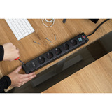 Brennenstuhl Bremounta stekkerdoos 5-voudig met 2 USB C-laadcontactdozen Zwart, 5x stekker, 2x USB-C, 2x USB C