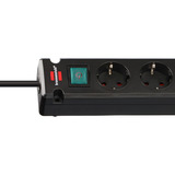 Brennenstuhl Bremounta stekkerdoos 5-voudig met 2 USB C-laadcontactdozen stekkerdoos Zwart, 2x USB C