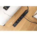 Brennenstuhl Bremounta stekkerdoos 5-voudig met 2 USB C-laadcontactdozen stekkerdoos Zwart, 2x USB C