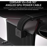 Corsair PSU 90° 12V-2x6 Style A Cable kabel Zwart, 65 cm