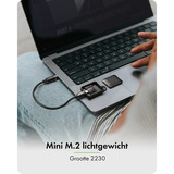 ICY BOX Mini M.2 NVMe SSD externe behuizing Zwart, USB-A 3.2 (10 Gbit/s), USB-C 3.2 (10 Gbit/s)