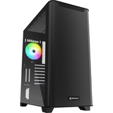 Sharkoon M30 RGB Tower-behuizing Zwart | 2x USB-A 3.2 (5 Gbit/s) | 1x USB-C 3.2 (10 Gbit/s) | 2x Audio | Window-kit