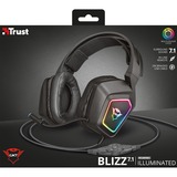 Trust GXT 450 Blizz RGB 7.1 Surround Gaming Headset Zwart, RGB leds