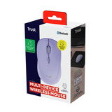 Trust Yvi+ Draadloze Muis Compact Paars, 800-1600 Dpi, 2.4GHz, Bluetooth, Stille Knoppen 