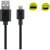 goobay micro-USB 2.0 snellaad- en synchronisatiekabel Zwart, 1 meter