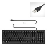 ACT Connectivity Business toetsenbord USB Zwart, US lay-out (QWERTY), Membraan, 100%