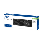 ACT Connectivity Business toetsenbord USB Zwart, US lay-out (QWERTY), Membraan, 100%