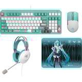 ASUS TUF Gaming x Hatsune Miku Bundel, gaming toetsenbord Turquoise/wit, US lay-out, opto mechanisch, 96%, RGB, 12.000 Dpi