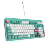 ASUS TUF Gaming x Hatsune Miku Bundel, gaming toetsenbord Turquoise/wit, US lay-out, opto mechanisch, 96%, RGB, 12.000 Dpi