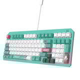ASUS TUF Gaming x Hatsune Miku Bundel, gaming toetsenbord Turquoise/wit, US lay-out, opto mechanisch, 96%, RGB, 12.000 Dpi