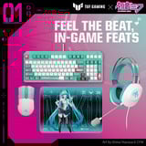 ASUS TUF Gaming x Hatsune Miku Bundel, gaming toetsenbord Turquoise/wit, US lay-out, opto mechanisch, 96%, RGB, 12.000 Dpi
