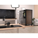Corsair FRAME 5000D WOOD RS midi tower behuizing Zwart/houtkleur | 3x USB-C | Tempered Glass