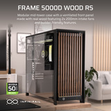 Corsair FRAME 5000D WOOD RS midi tower behuizing Zwart/houtkleur | 3x USB-C | Tempered Glass
