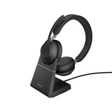 Jabra Evolve2 65 on-ear headset Zwart, Microsoft Teams, USB-C, Inclusief laadstation