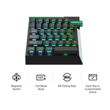 Lemokey L0 HE One Handed Magnetic Switch Gaming Keyboard Zwart, US lay-out, RGB, Nuclear PBT, 8K, Knob