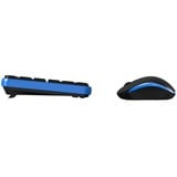 Qware Waterford draadloze combo, desktopset Blauw/zwart, EU lay-out (QWERTY), Membraan, 1500 DPI