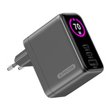 Sitecom 70W GaN Power Delivery Wall Charger with full color LED display Zwart