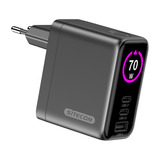 Sitecom 70W GaN Power Delivery Wall Charger with full color LED display Zwart