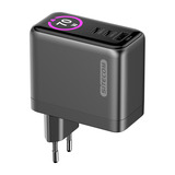 Sitecom 70W GaN Power Delivery Wall Charger with full color LED display Zwart