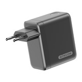 Sitecom 70W GaN Power Delivery Wall Charger with full color LED display oplader Zwart