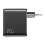 Sitecom 70W GaN Power Delivery Wall Charger with full color LED display oplader Zwart