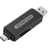 Sitecom Dual USB Card Reader kaartlezer Zwart, Dual USB Card Reader