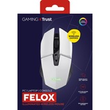 Trust GXT 110 Felox verlichte draadloze gaming-muis Wit, RGB | 800 - 4800 dpi