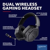 Trust GXT 493PS Carus Draadloze PS5-headset over-ear gaming headset Zwart, Pc, PlayStation 4, PlayStation 5, Nintendo Switch, mobiel